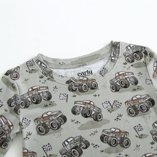 Bamboo 2-Piece Pjs - Monster Trucks