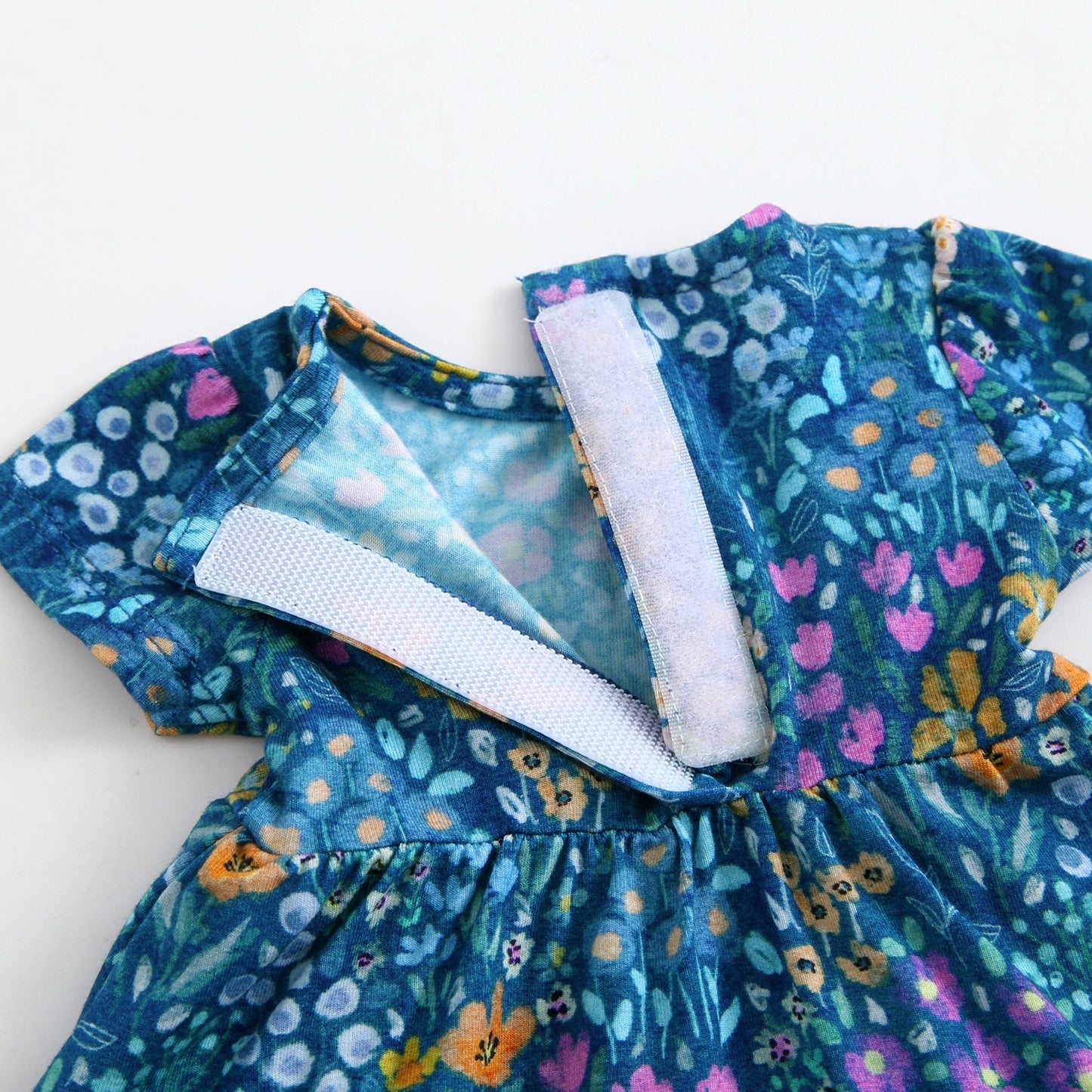 Doll Twirl Dress - Dark Teal Wildflowers