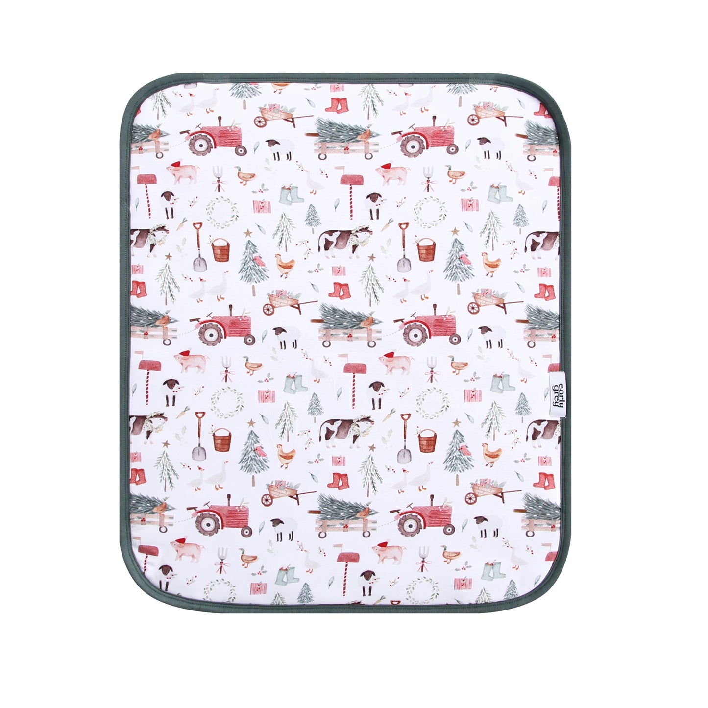 Doll Quilted Bamboo Blanket - 15x19 - Christmas Farm