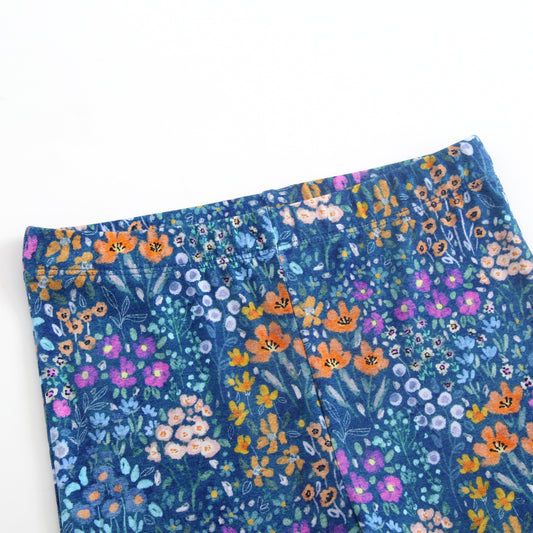 Leggings - Dark Teal Wildflowers