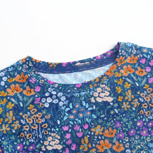 Bamboo 2-Piece Pjs - Dark Teal Wildflowers