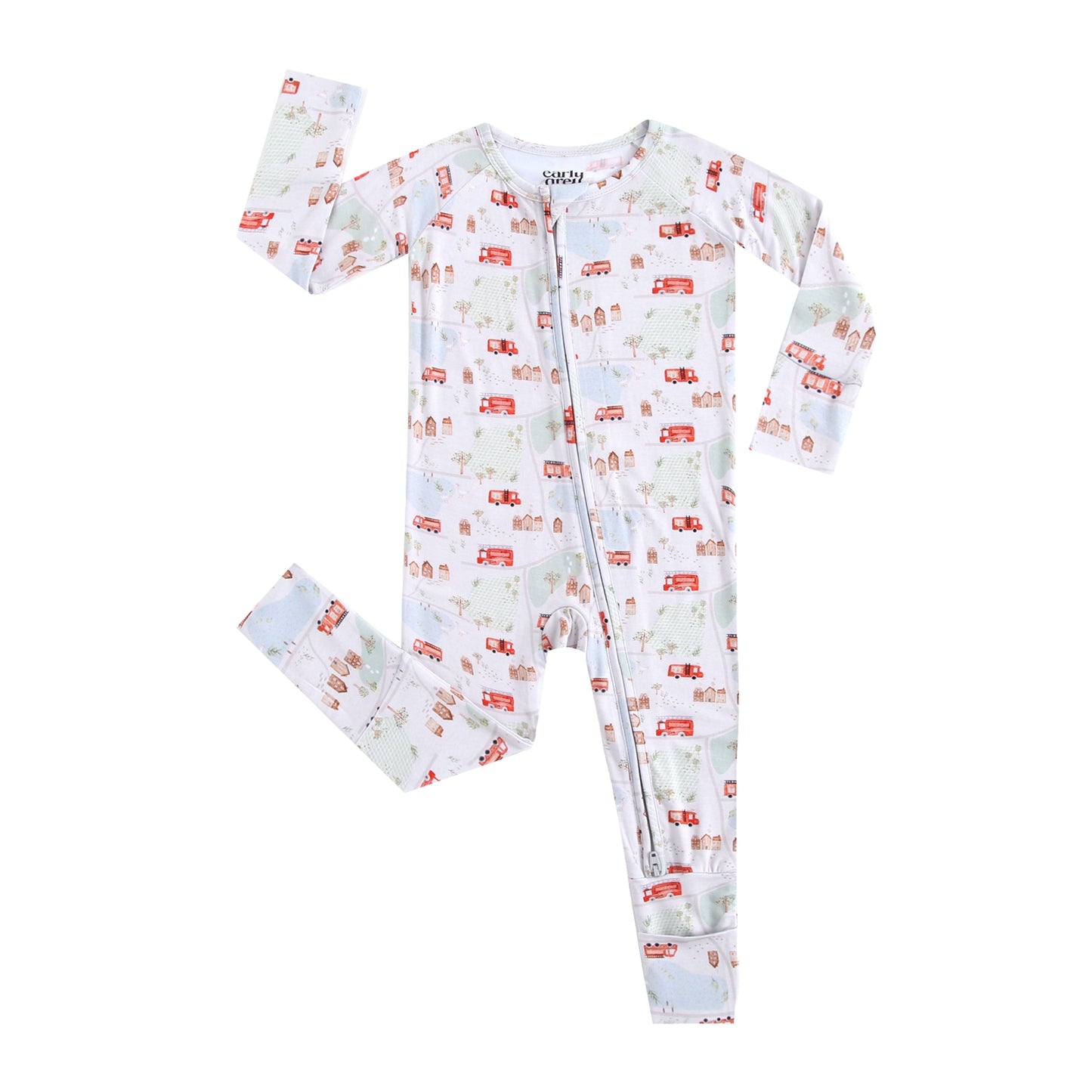 Bamboo Zip Sleeper - Fire Trucks