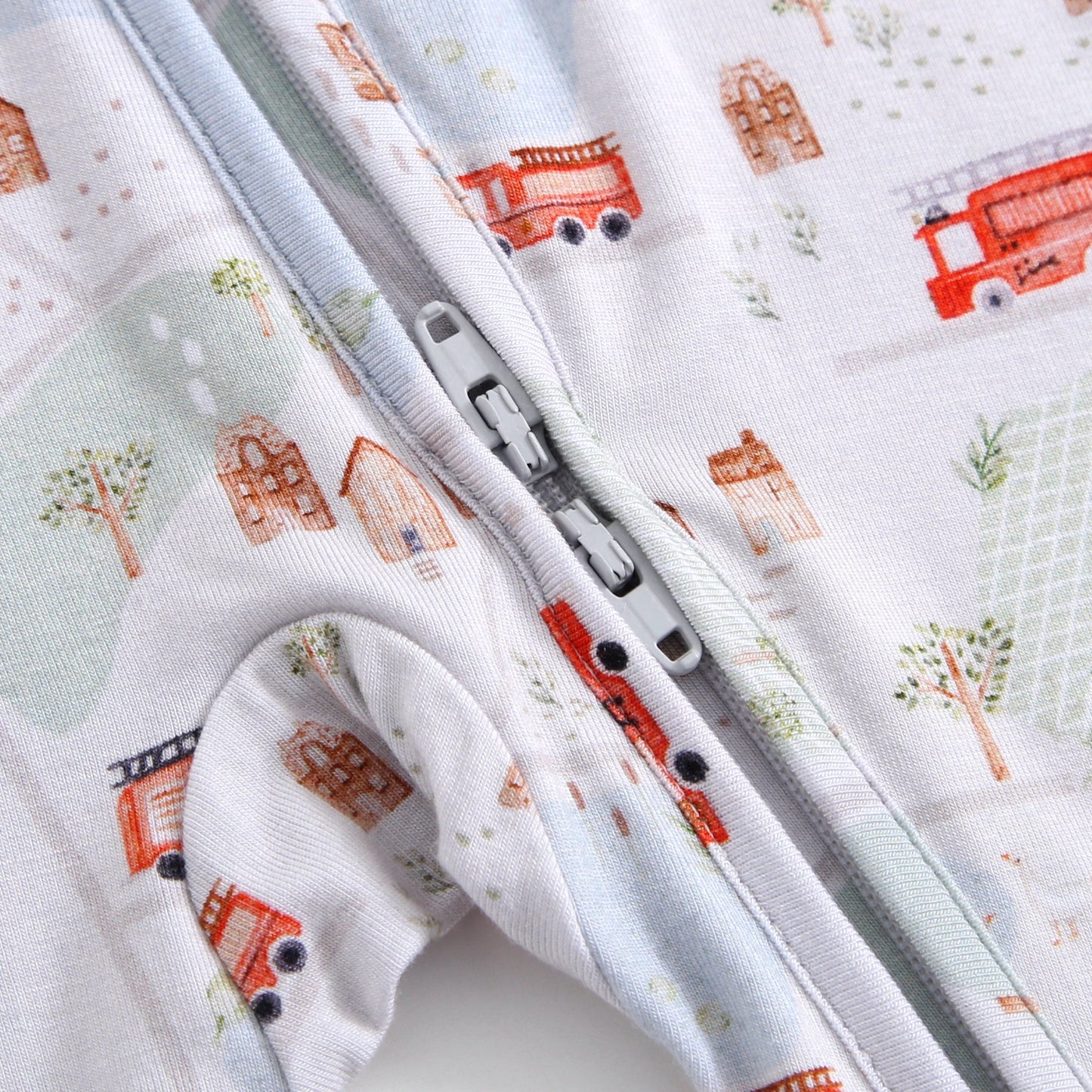Bamboo Zip Sleeper - Fire Trucks