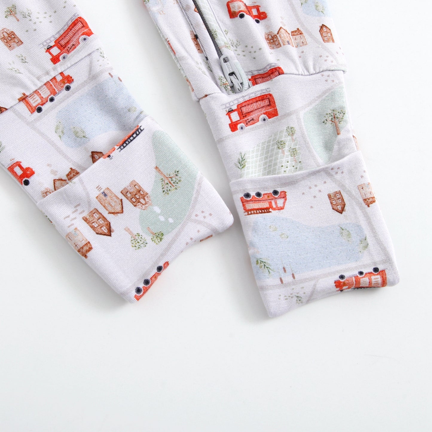 Bamboo Zip Sleeper - Fire Trucks