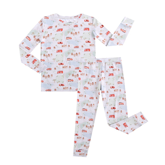 Bamboo 2-Piece Pjs - Fire Trucks