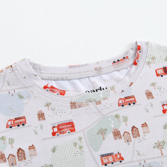 Bamboo 2-Piece Pjs - Fire Trucks