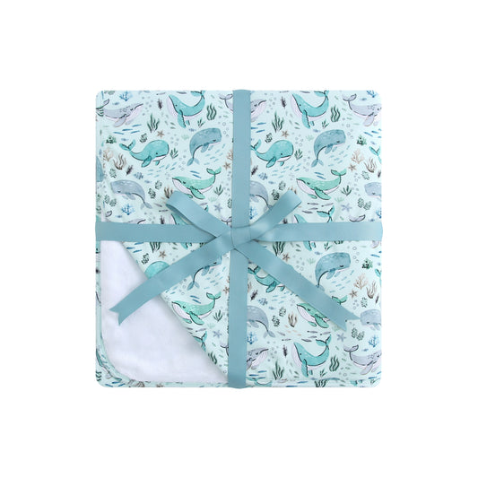 Bamboo/Plush Blanket - 50x70 - Whales
