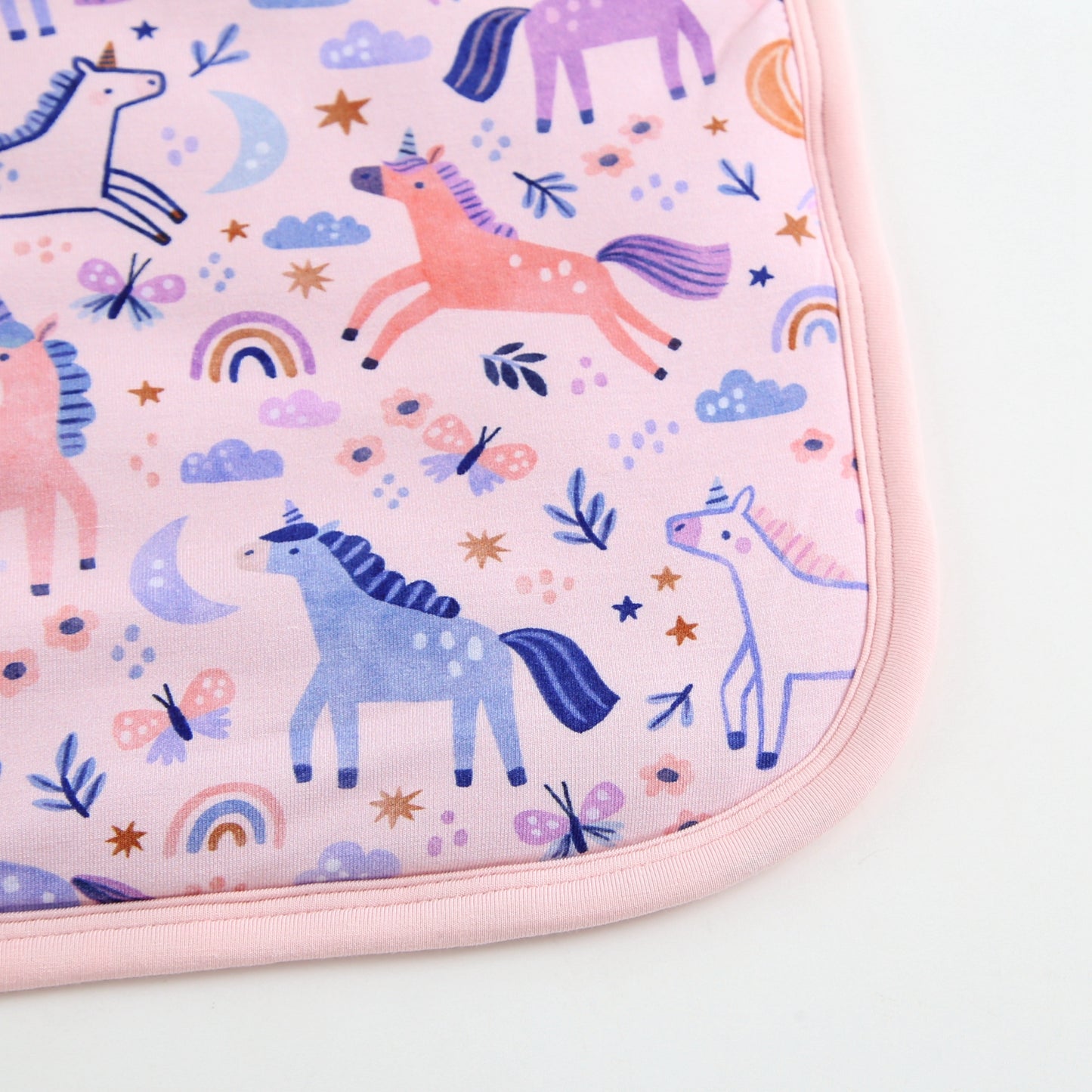 Doll Quilted Bamboo Blanket - 15x19 - Unicorns