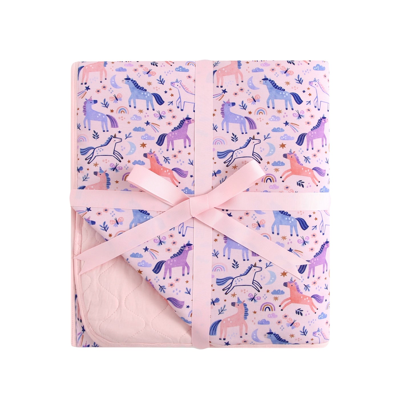 Quilted Bamboo Blanket - 50x70 - Unicorns