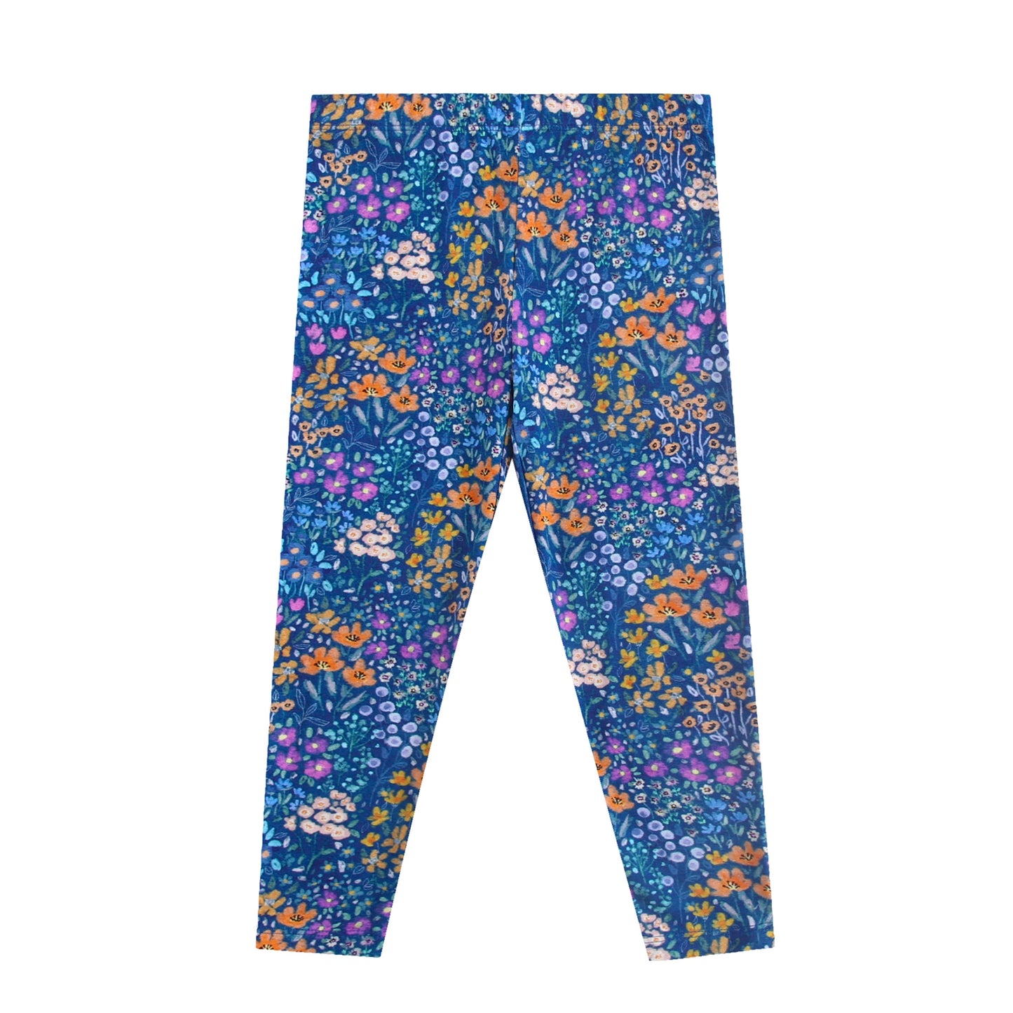 Leggings - Dark Teal Wildflowers