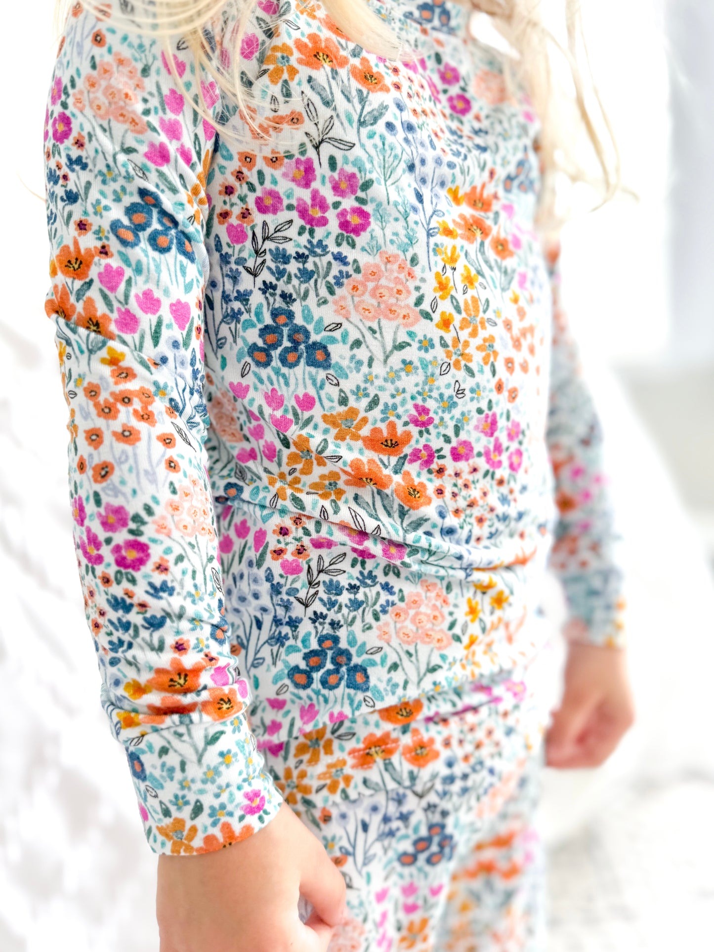 Bamboo 2-Piece Pjs - Teal Wildflowers