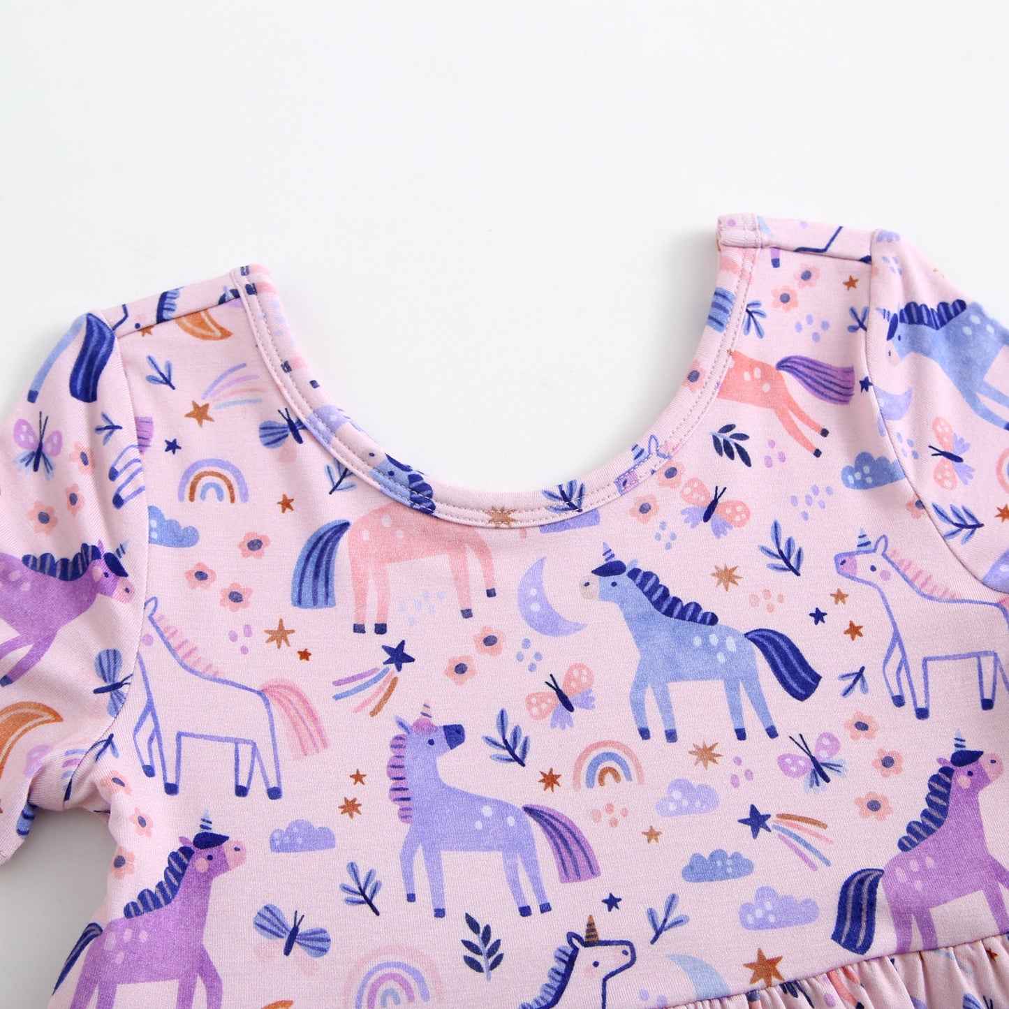 Bamboo Twirl Dress - Unicorns