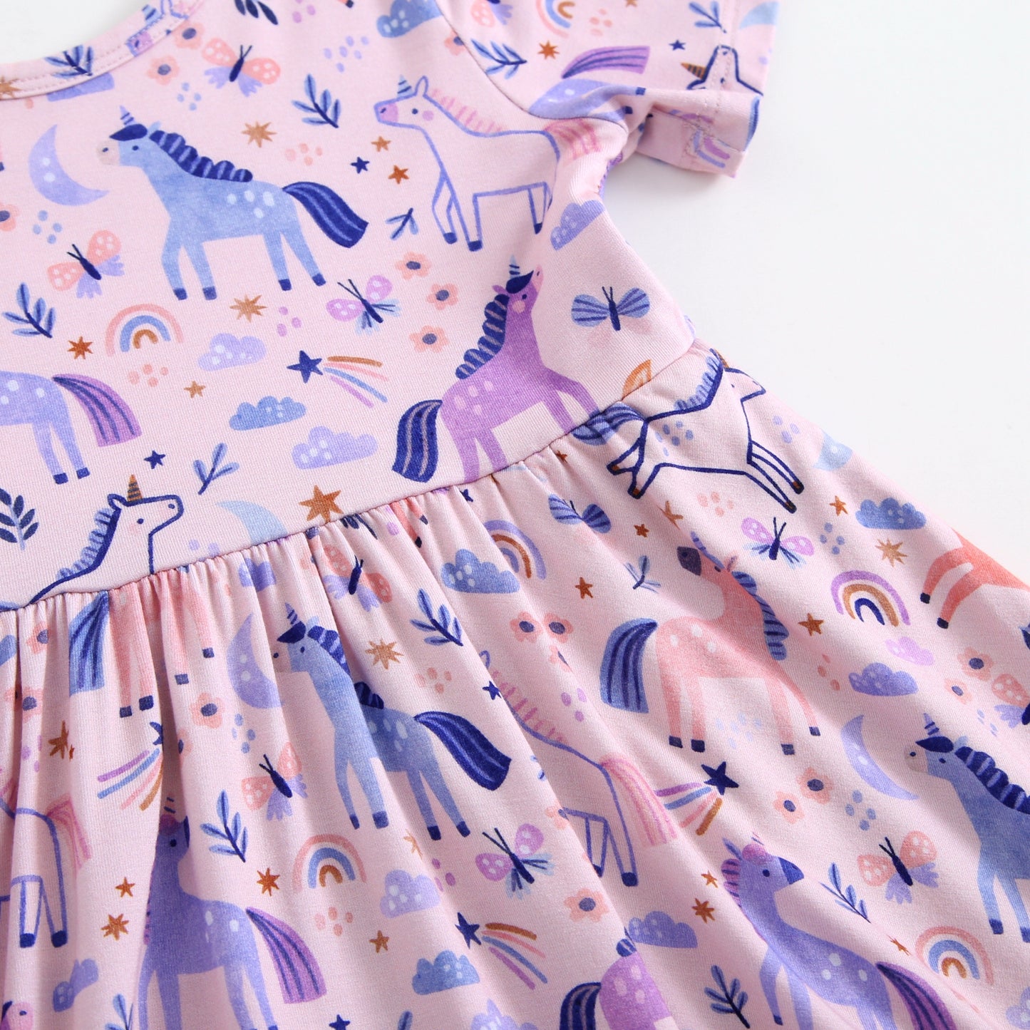 Bamboo Twirl Dress - Unicorns