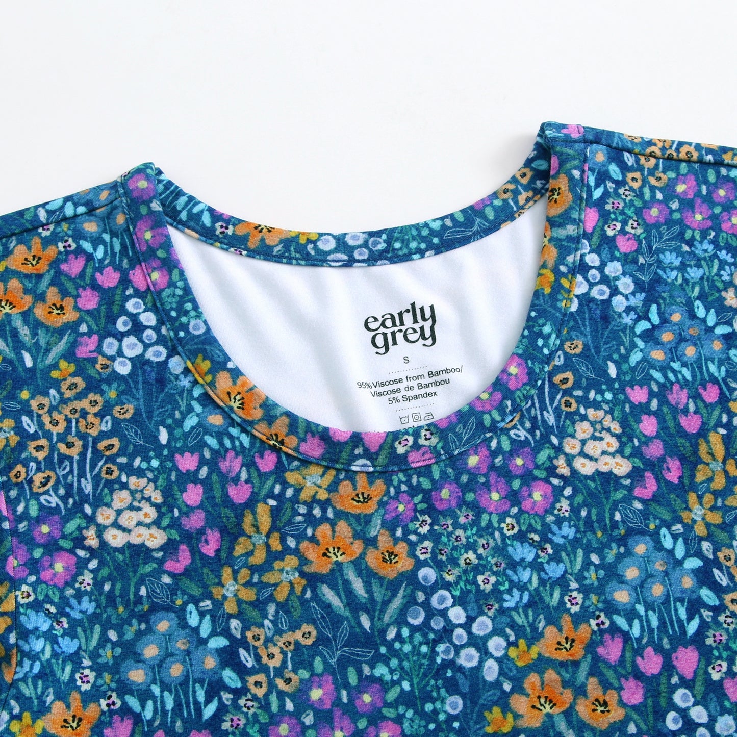 Women's Twirl Dress - Dark Teal Wildflowers