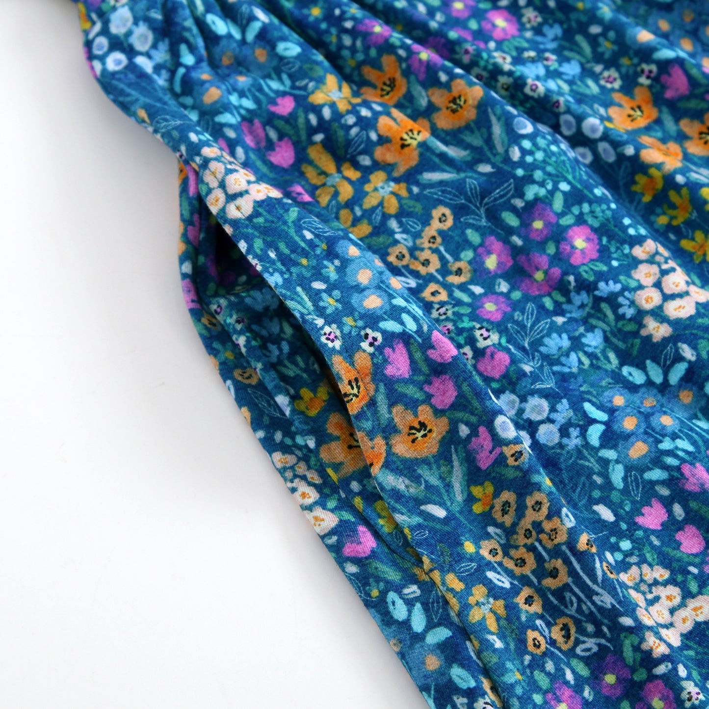 Women's Twirl Dress - Dark Teal Wildflowers