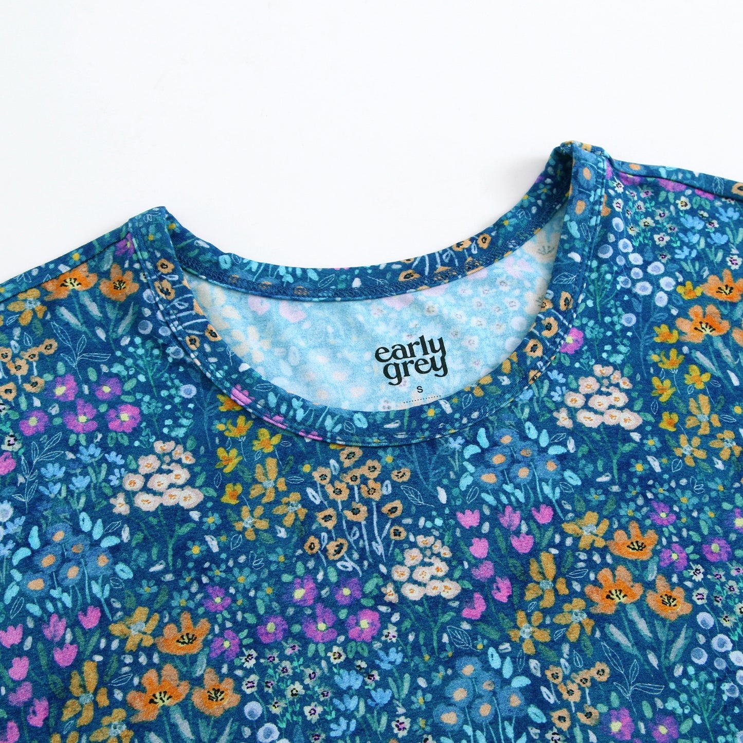 Women's Lounge Dress - Dark Teal Wildflowers