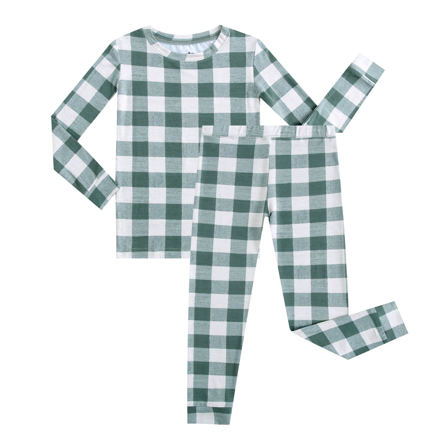 Bamboo 2-Piece Pjs - Green Gingham