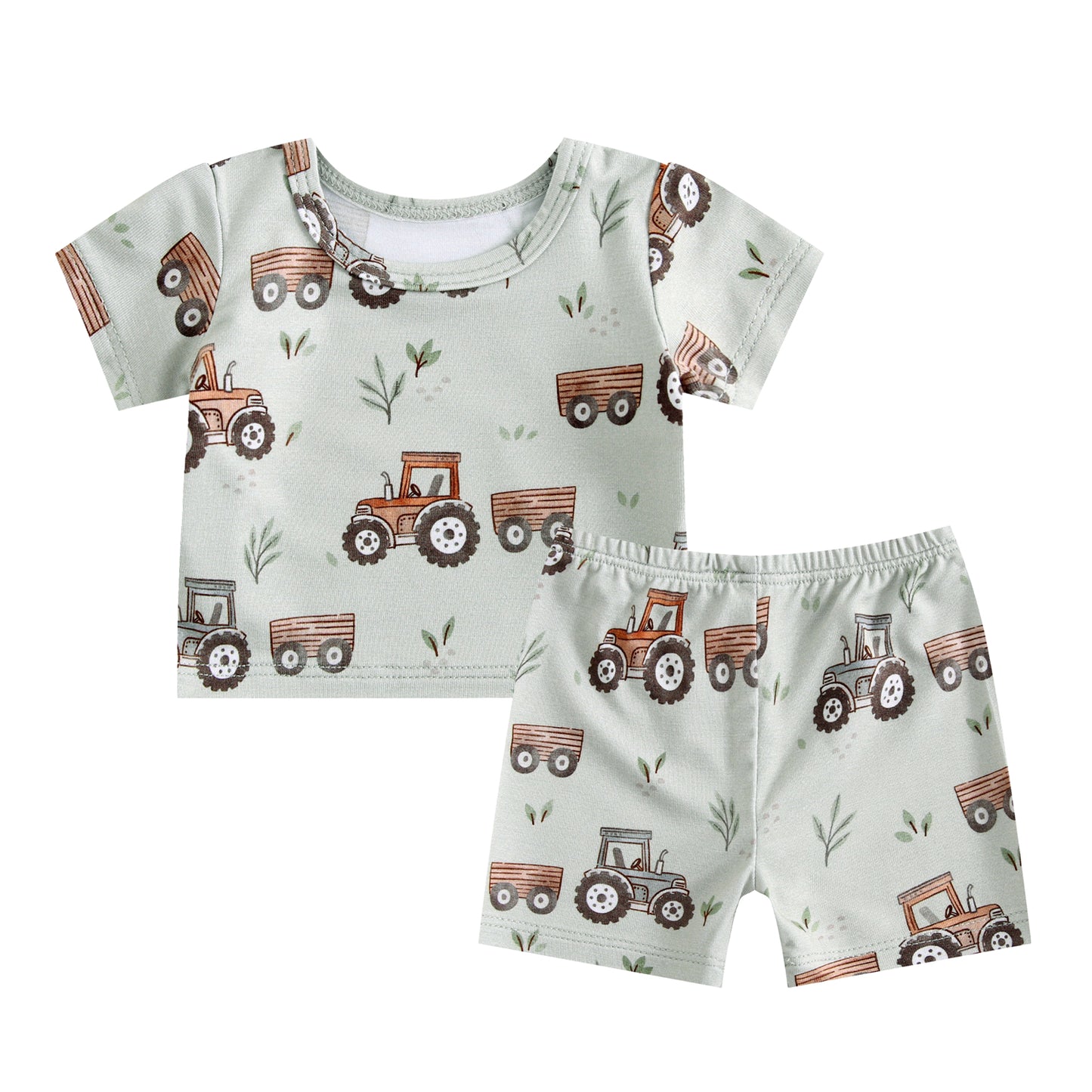 Doll 2-Piece Pjs - Tractors