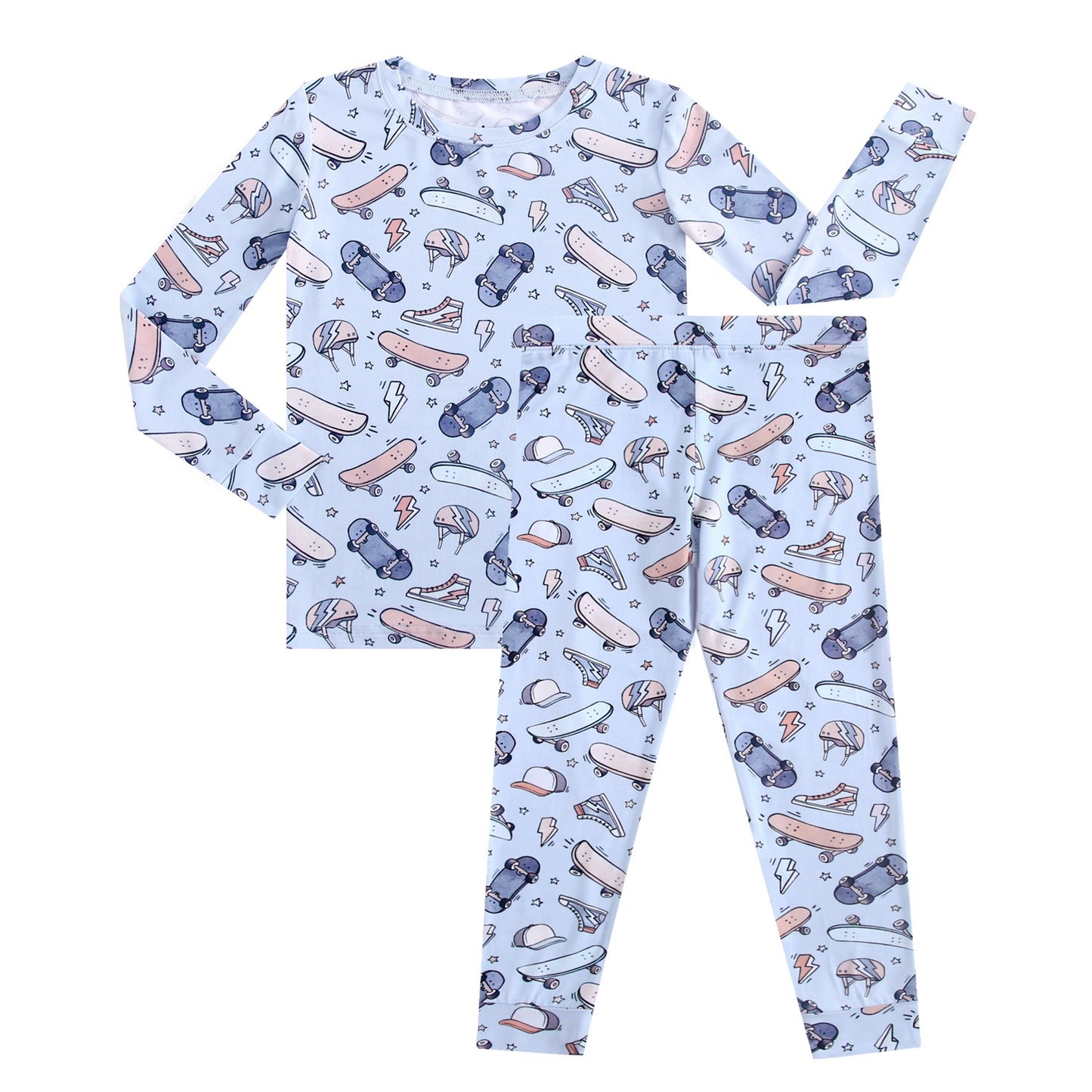 Bamboo 2-Piece Pjs - Skateboards