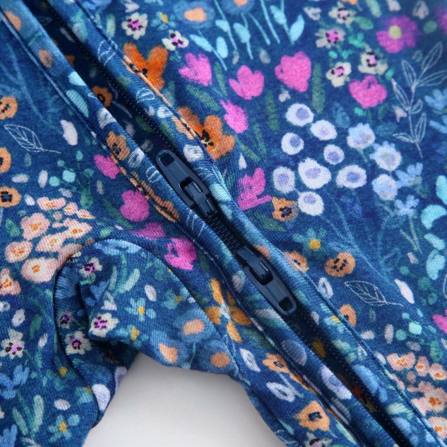 Bamboo Zip Sleeper - Dark Teal Wildflowers