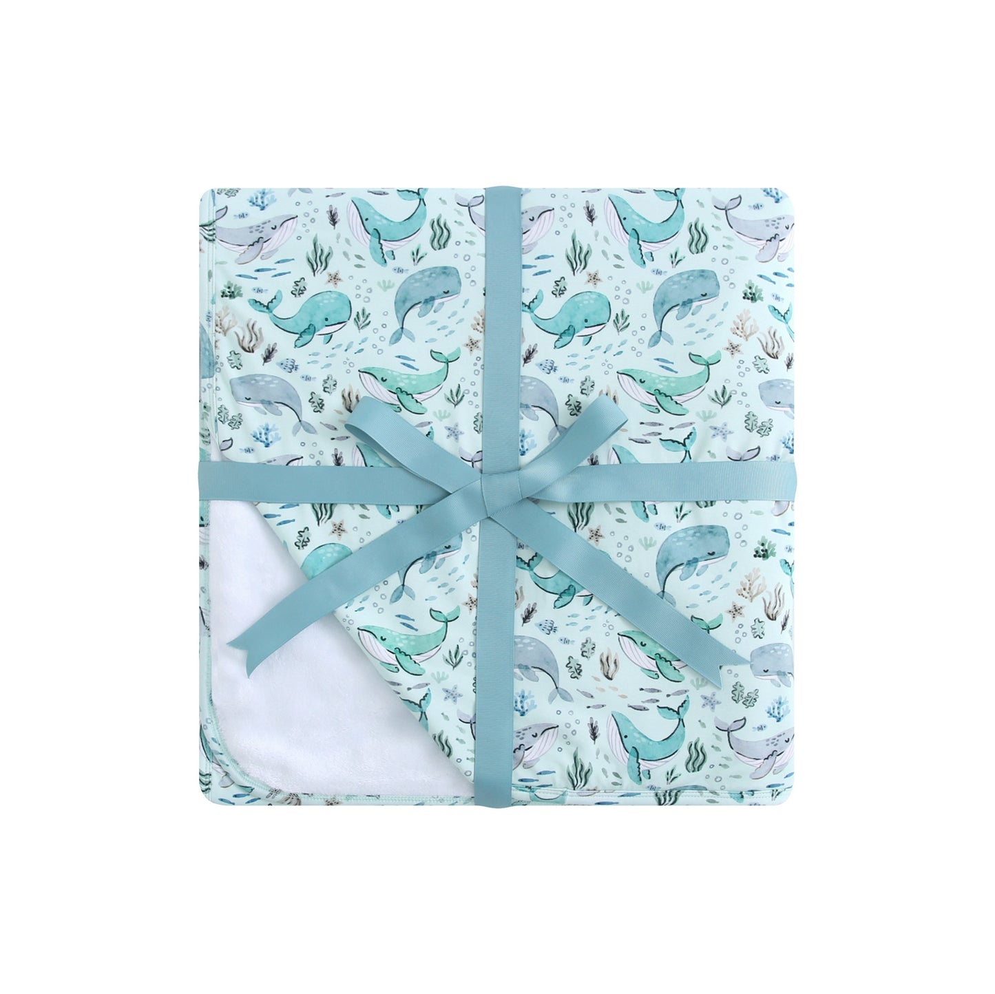 Bamboo/Plush Blanket - 50x70 - Whales