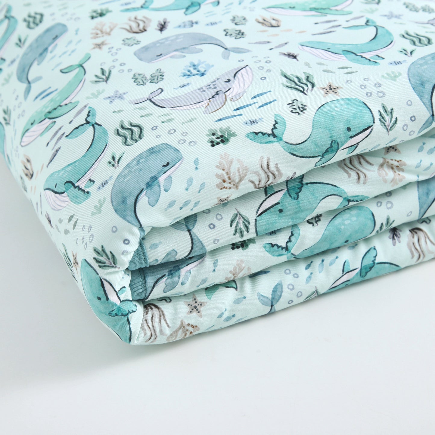 Quilted Bamboo Blanket - 50x70 - Whales