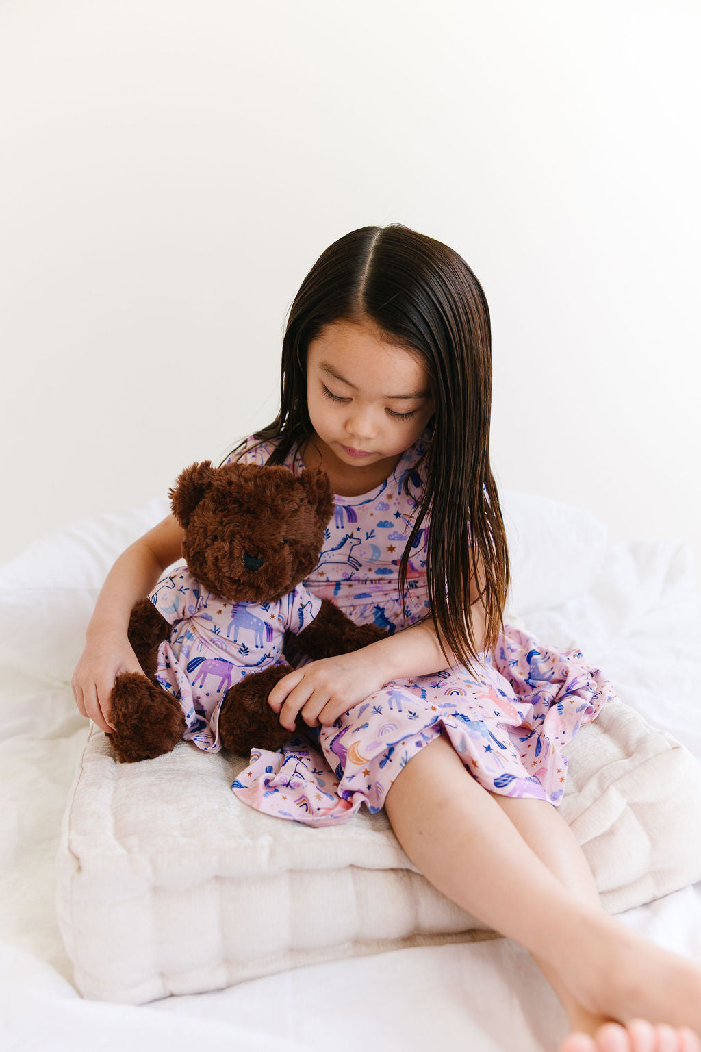 Bamboo Twirl Dress - Unicorns