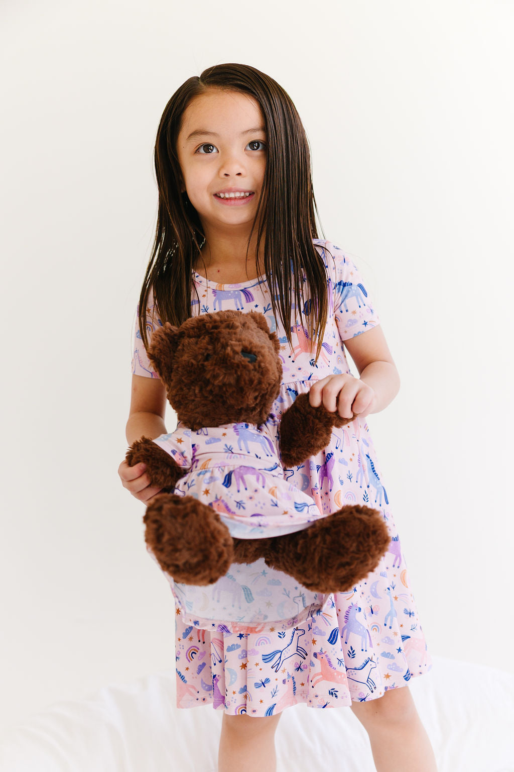 Bamboo Twirl Dress - Unicorns